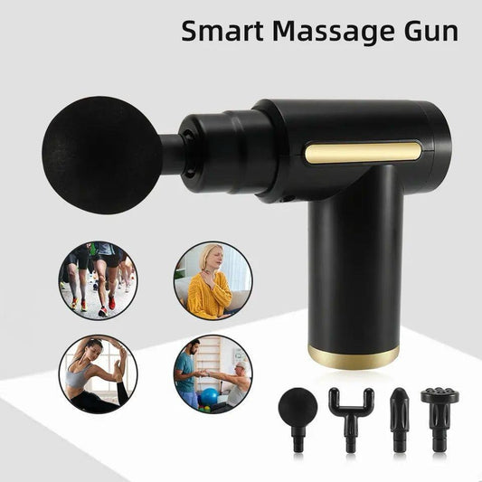 4 In 1 Massage Gun | Deep Tissue Percussion Massager With 4 Attachments | Handheld Electric Body Relaxation Therapy For Pain Relief & Recovery (Random Color)